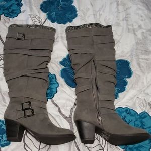 Strappy Knee High Boots